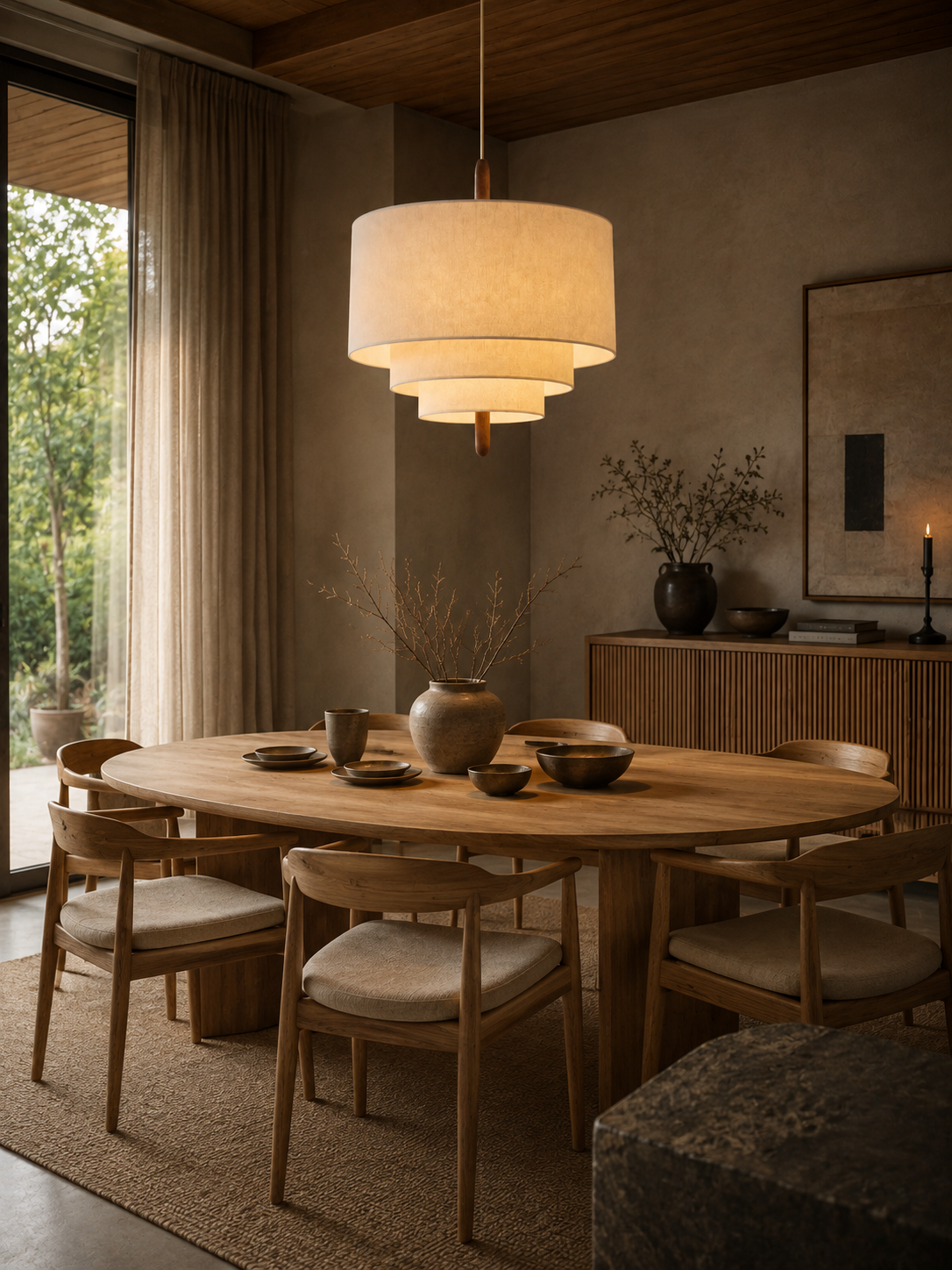 Suspension au-dessus d'une table, exemple de hauteur d'installation