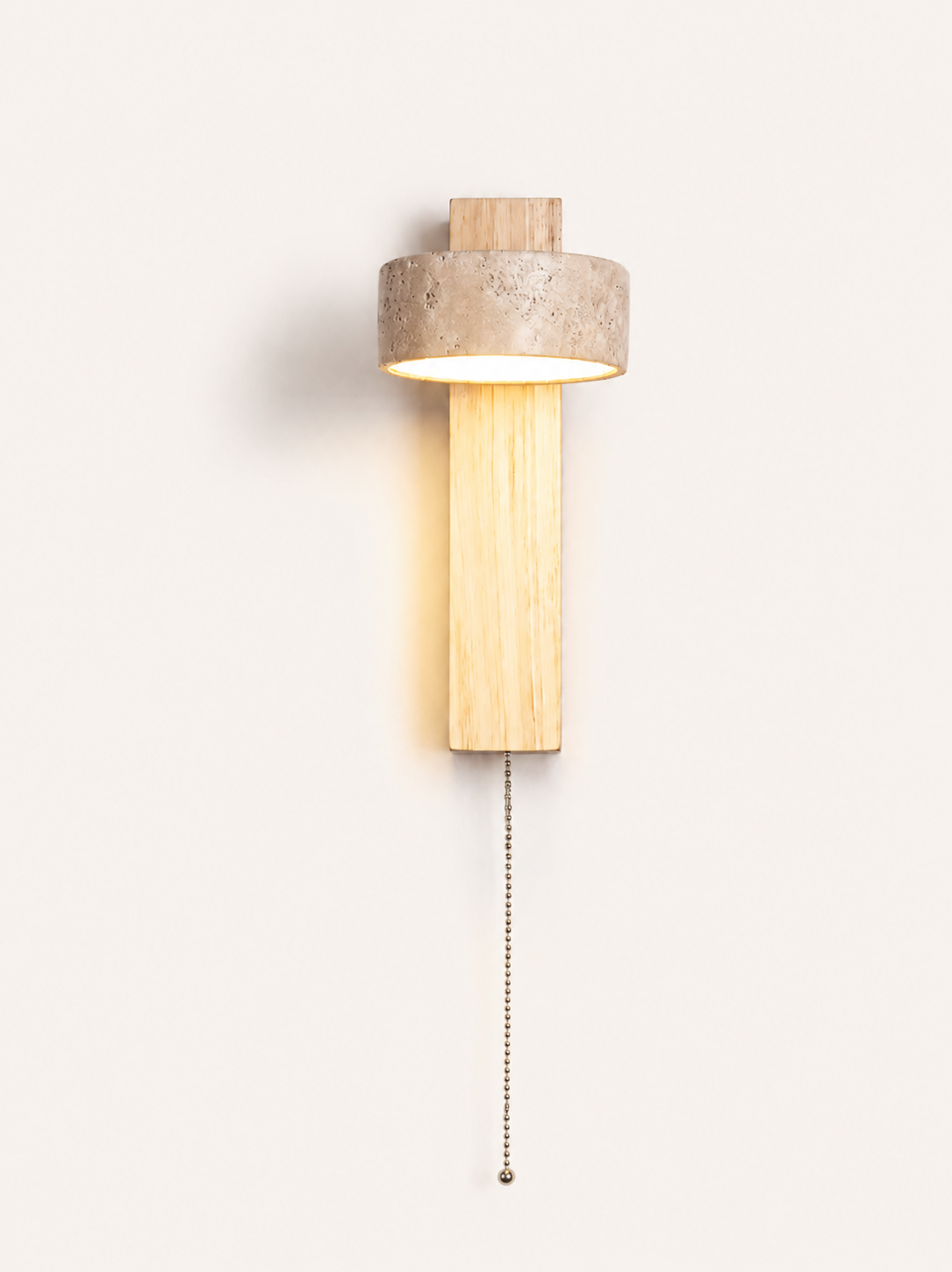 Applique Murale Orientable en Travertin et Bois