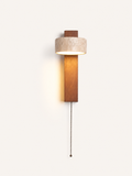 Applique murale orientable en travertin et bois