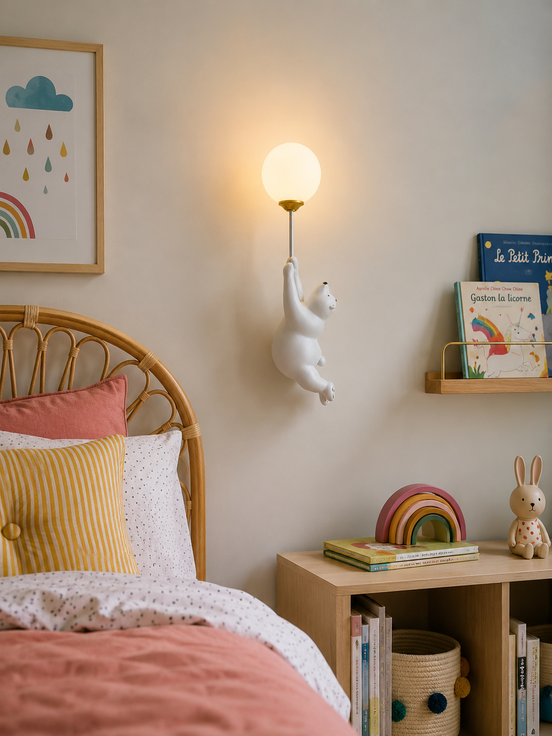 Applique Murale Ourson et Lune