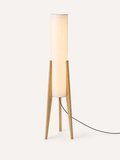 Lampadaire Japandi en Bois et Tissu