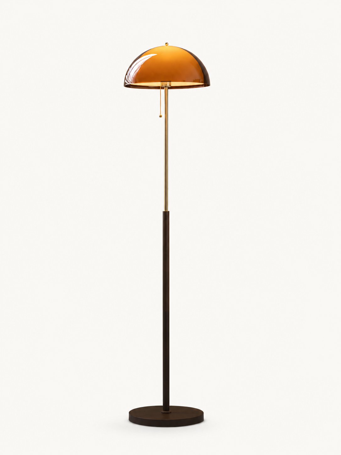 Lampadaire Rétro en Acrylique Ambré