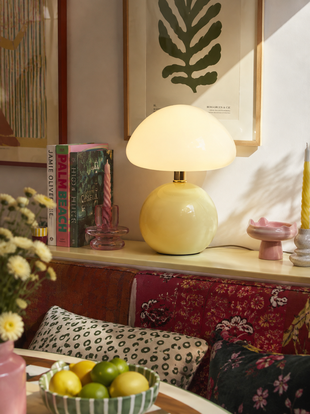 Lampe Champignon en Céramique et Verre