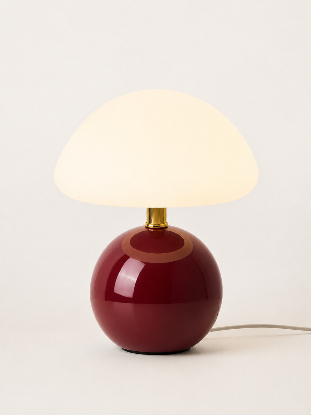 Lampe champignon en céramique et verre