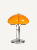 Lampe champignon en verre orange