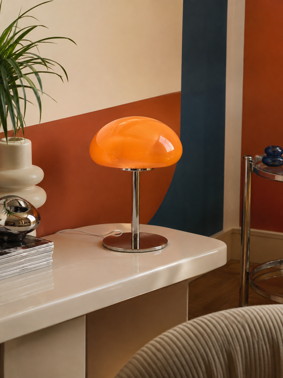 Lampe Champignon en Verre à Poser USB
