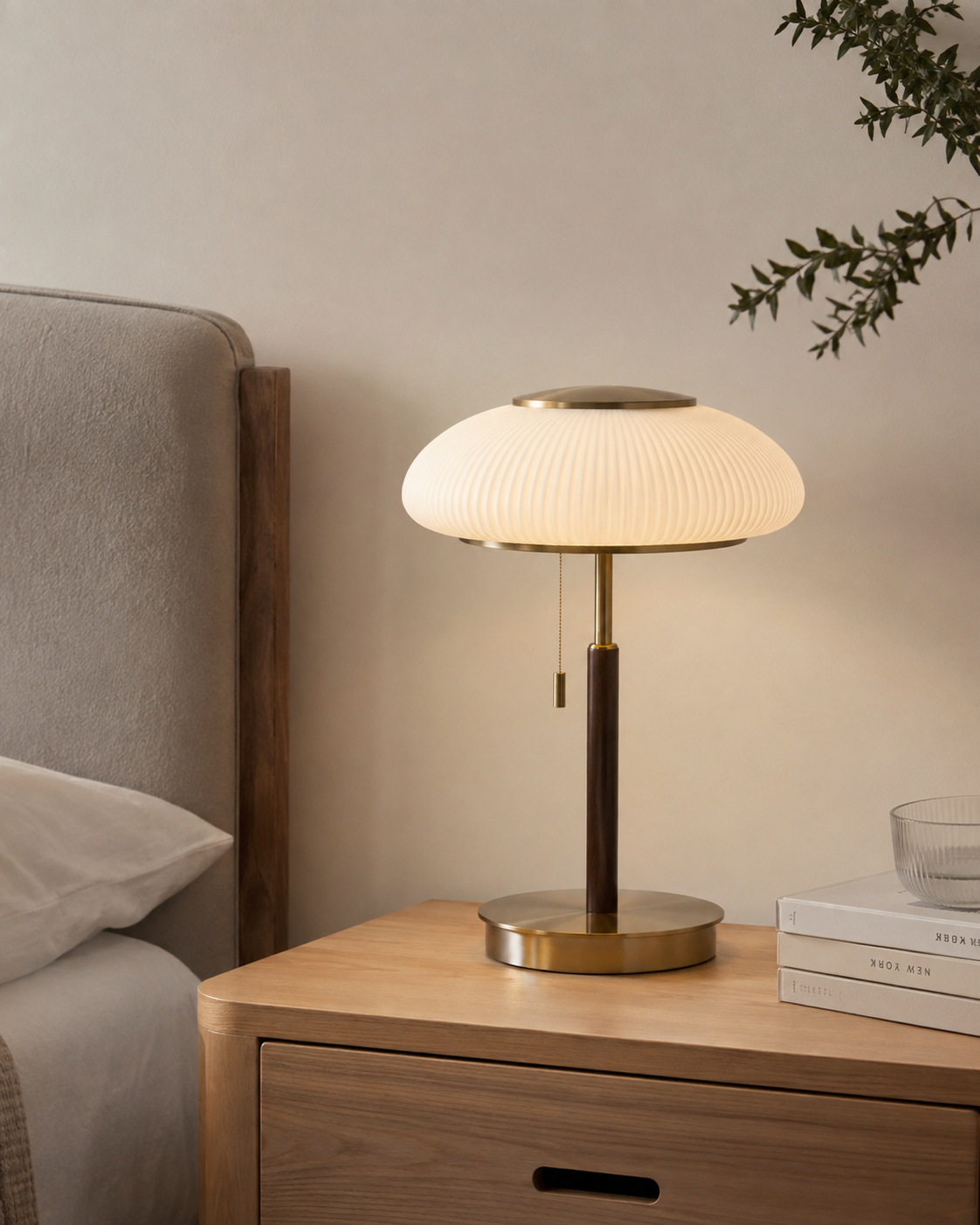 Lampe à Poser Vintage en Verre Dépoli