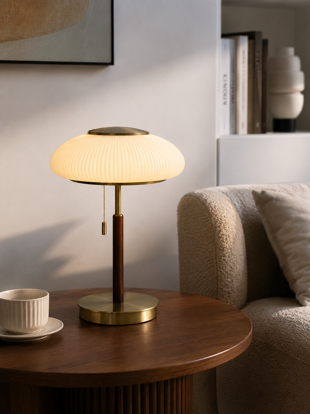 Lampe à Poser Vintage en Verre Dépoli