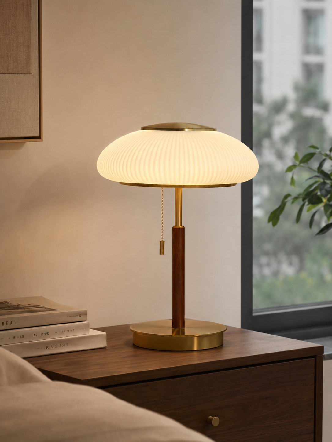 Lampe à Poser Vintage en Verre Dépoli