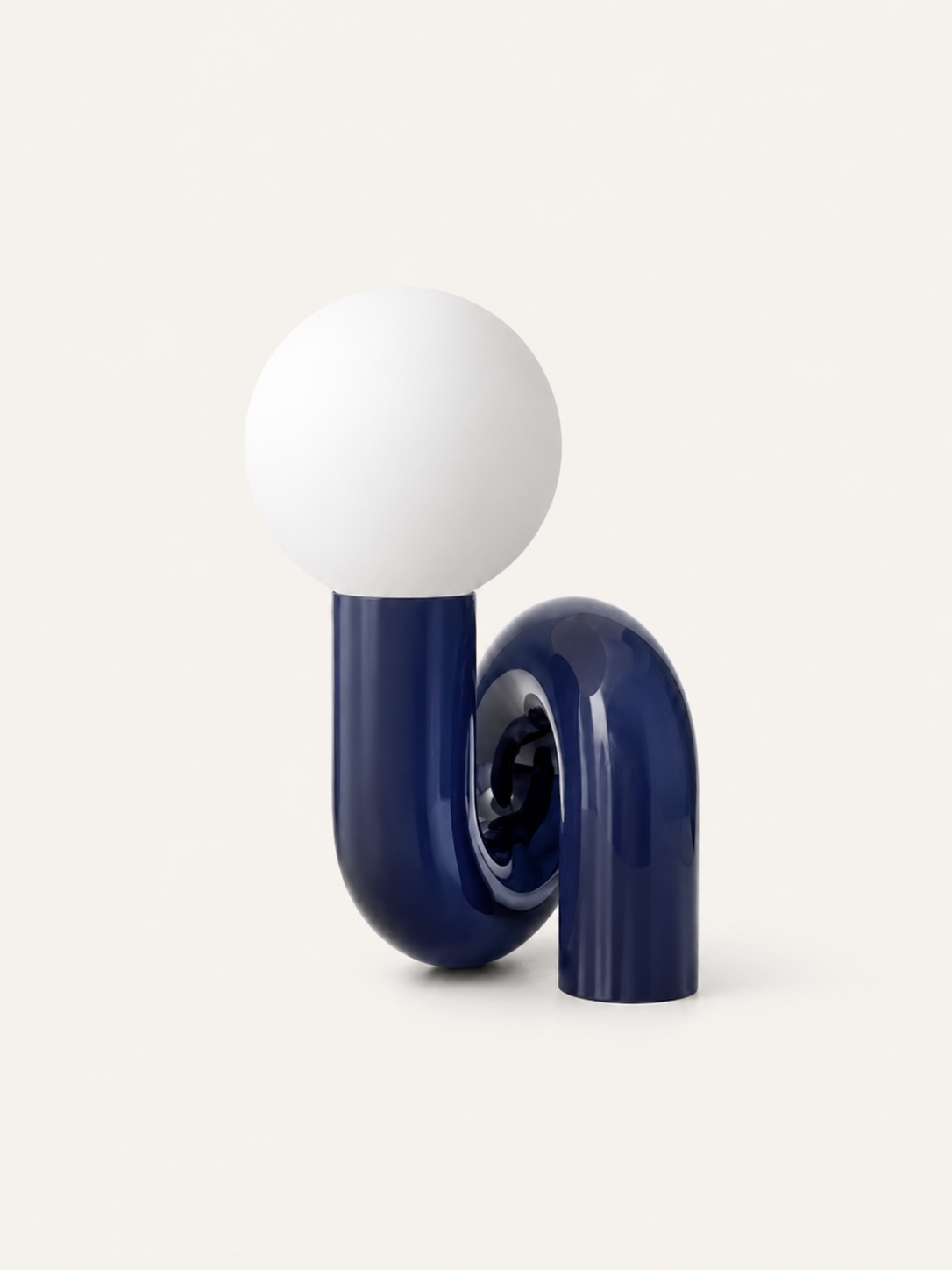 Lampe de bureau sculpturale en verre coloré