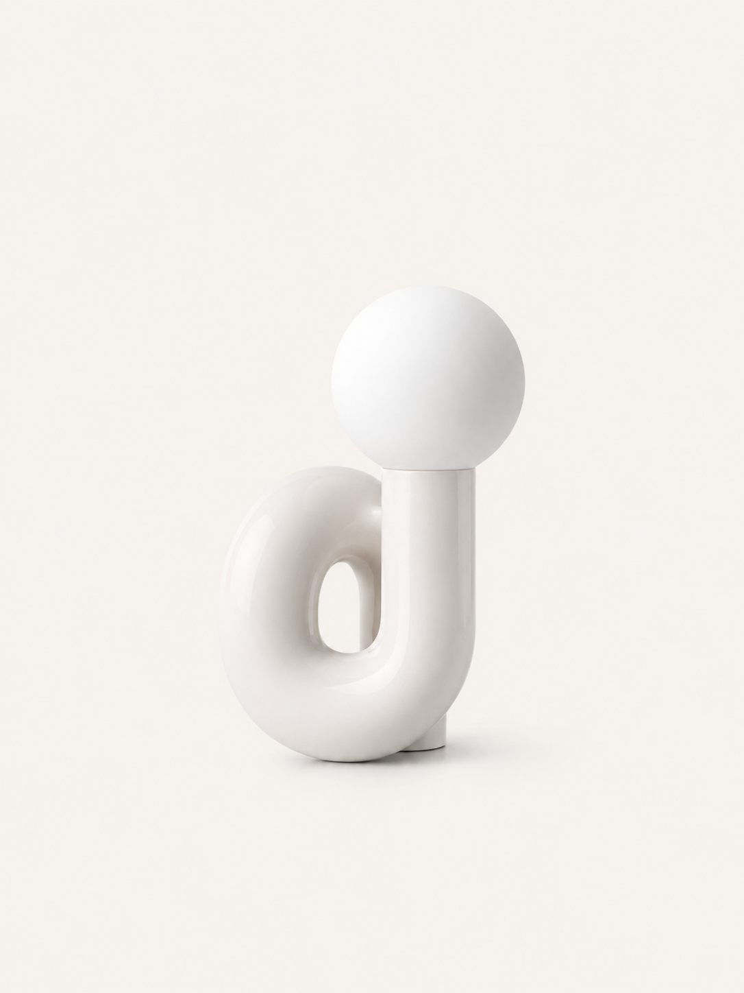 Lampe de Bureau Sculpturale en Verre Coloré