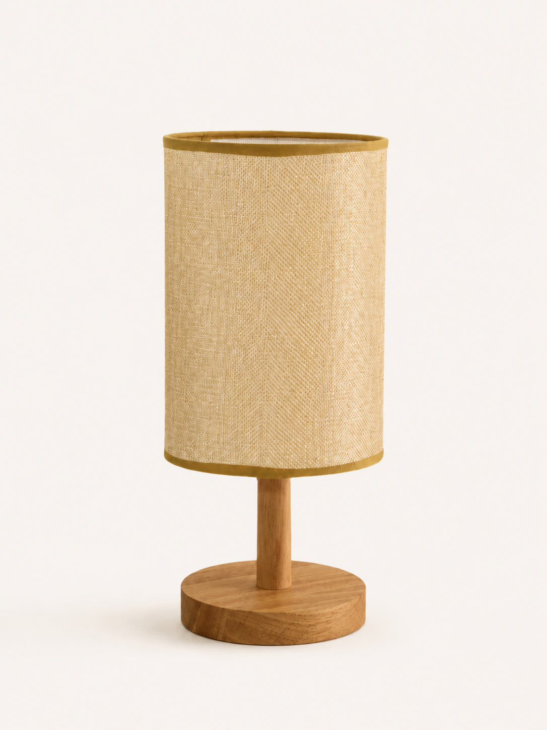 Lampe de chevet Japandi en bois et lin