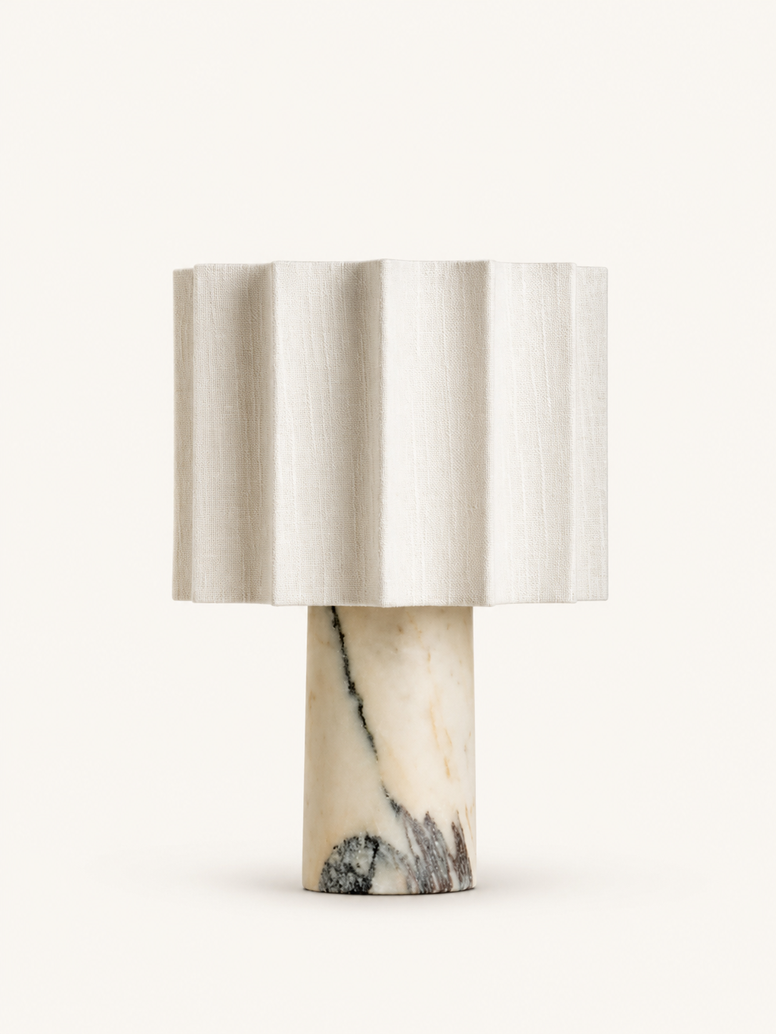 Lampe de chevet en marbre et tissu plissé