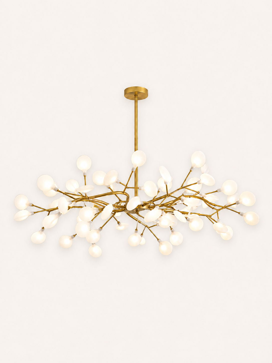 Grand lustre doré sculptural