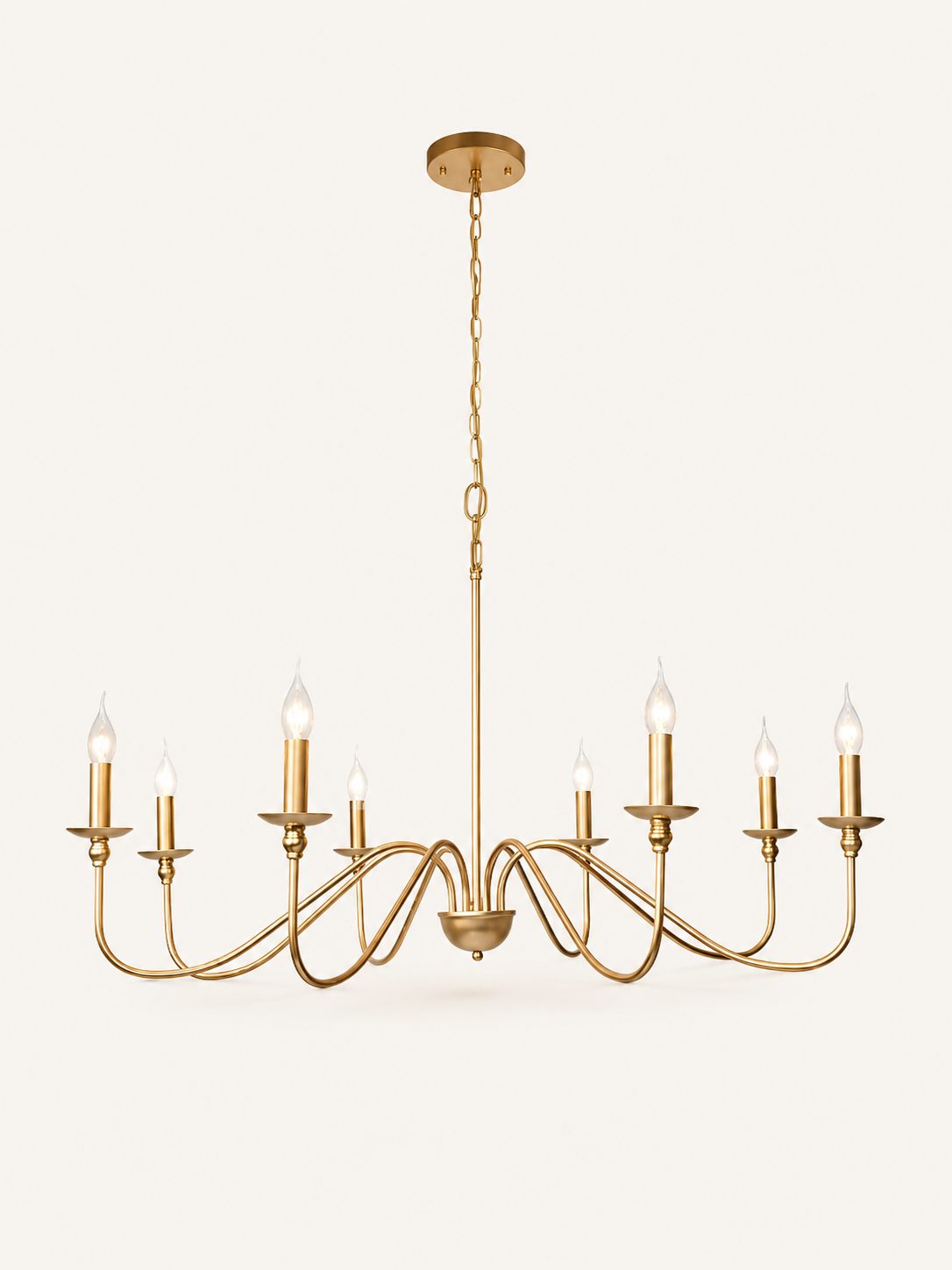 Lustre Vintage en Métal à 8 Bras Bougie