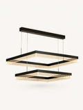 Suspension LED double carré 80 et 60 cm