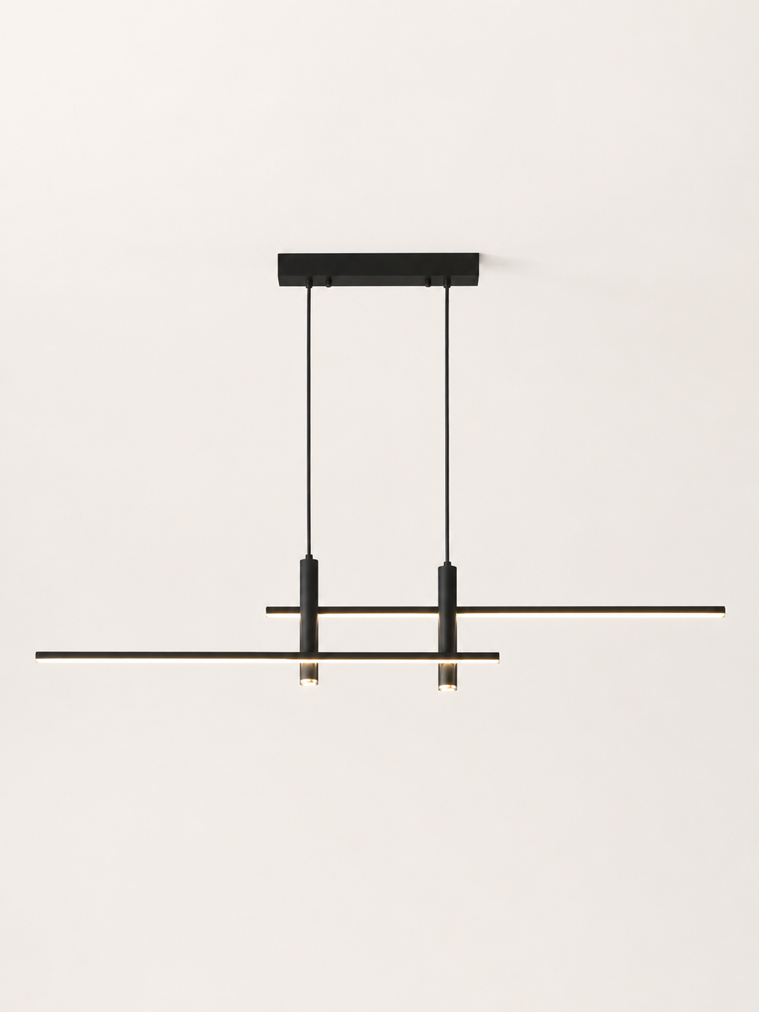 Suspension linéaire fine en métal noir