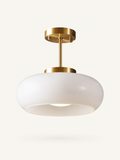 Suspension Vintage en Verre et Laiton