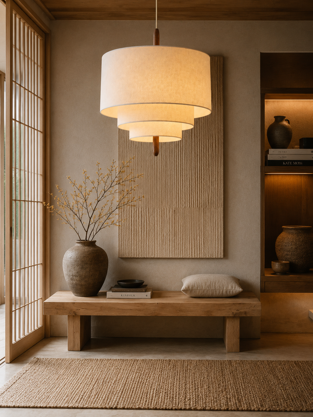 Suspension Wabi-Sabi en Toile Tendue